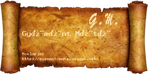 Gyémánt Máté névjegykártya